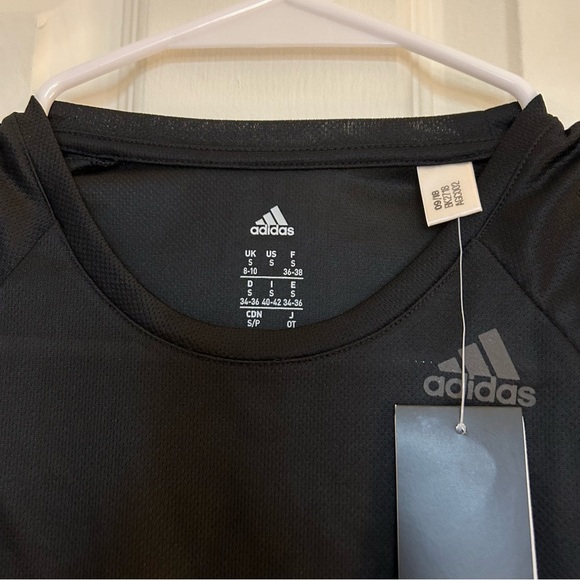 NWT adidas Black D2M Tee Long Sleeve Training adidas workout top Size Small - Picture 5 of 12